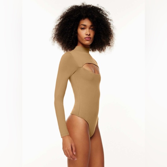 Aritzia Babaton Varo Contour Bodysuit in Camel, Size Small - Picture 4 of 14